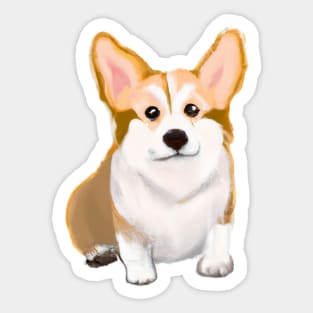 Cute Corgi Drawing Sticker